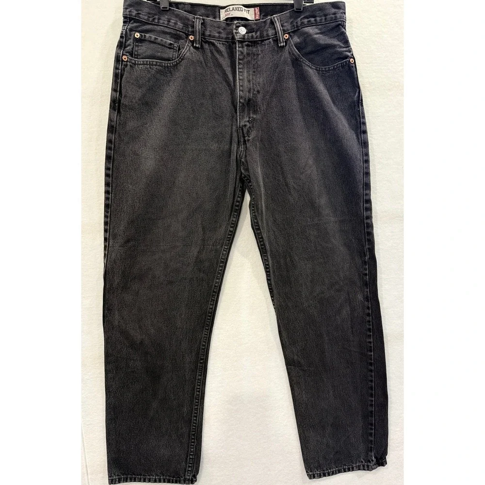 Levi's 550 Jeans Mens 38x34 Black Relaxed Fit Tapered Leg Denim